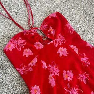 Beautiful Red floral Maxi Dress - Wayf